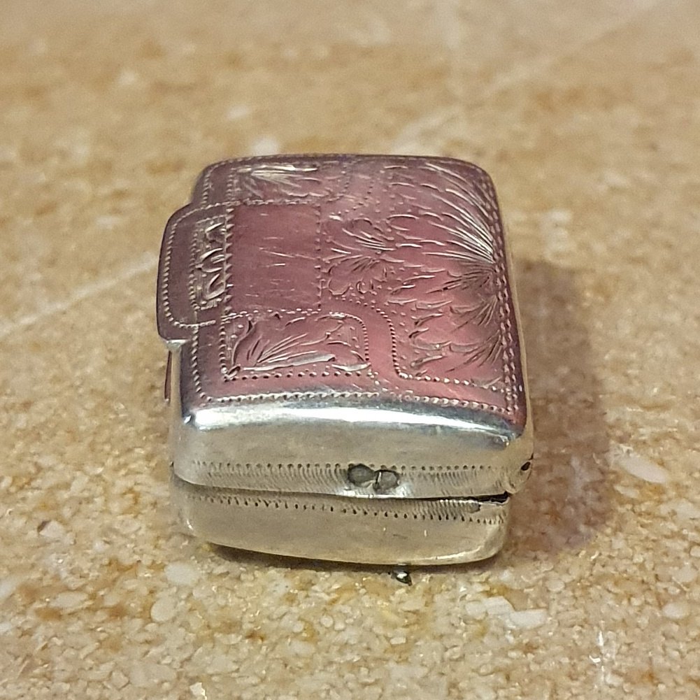 Vinaigrette de poche argent sterling et intérieur vermeil, Birmingham, 1825, Thomas Newbold-photo-3
