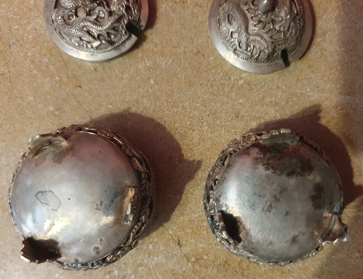 Paire de salerons tripodes, travail sino-indochinois, premier quart du XXᵉ siècle-photo-3