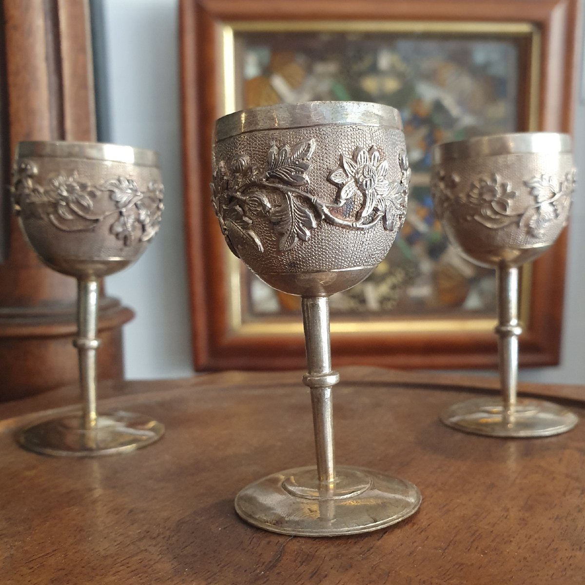 Set Of Three Liqueur Glasses, Late 19th / Early 20th Century-photo-1