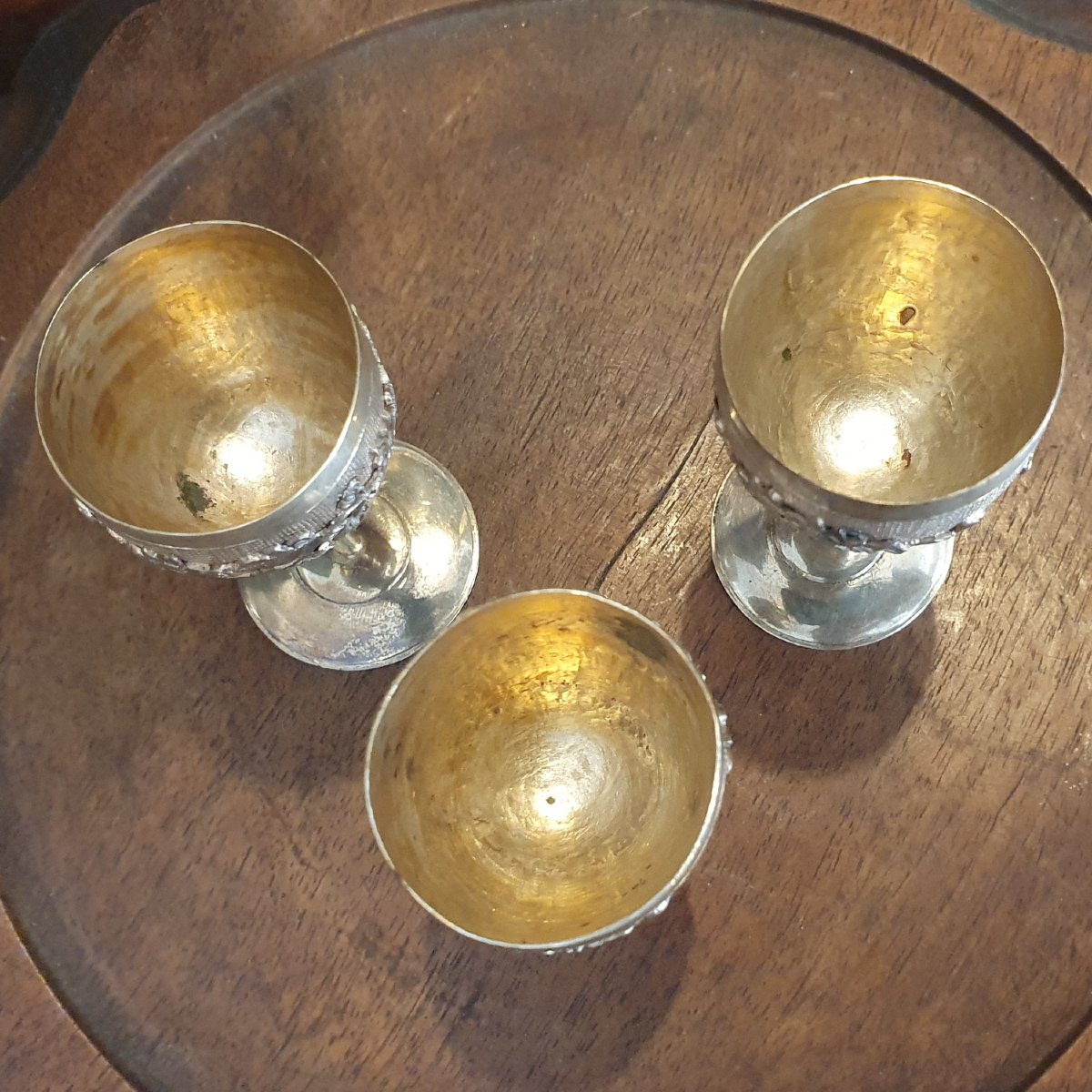 Set Of Three Liqueur Glasses, Late 19th / Early 20th Century-photo-3