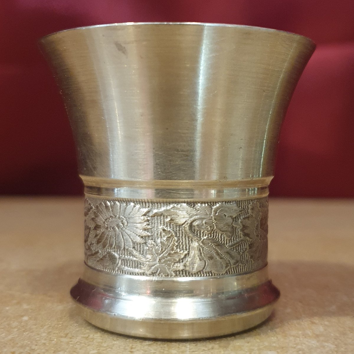 Timbale de naissance en métal argenté, Daniel Crégut, Paris, circa 1955 / 1960-photo-2