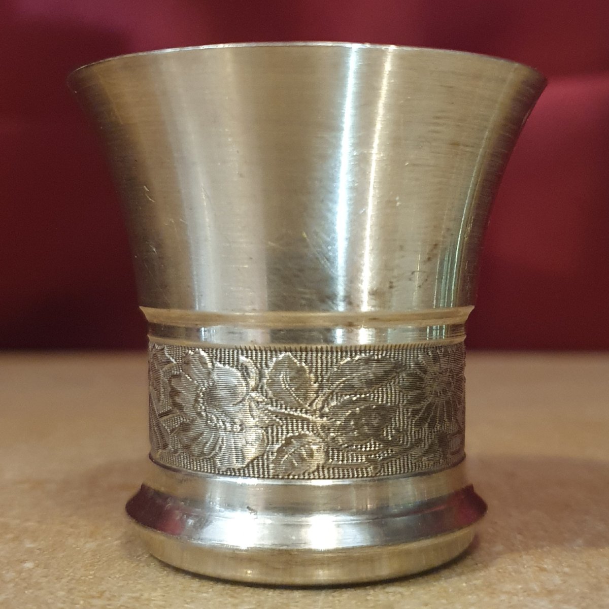 Timbale de naissance en métal argenté, Daniel Crégut, Paris, circa 1955 / 1960-photo-3