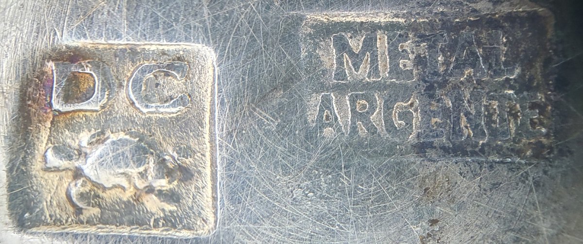 Timbale de naissance en métal argenté, Daniel Crégut, Paris, circa 1955 / 1960-photo-3