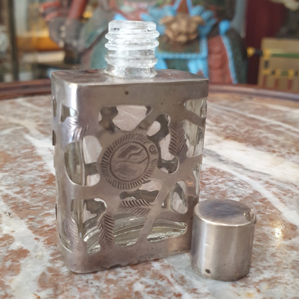 Flacon à parfum en verre et argent, Mexique, circa 1950 / 1970-photo-4