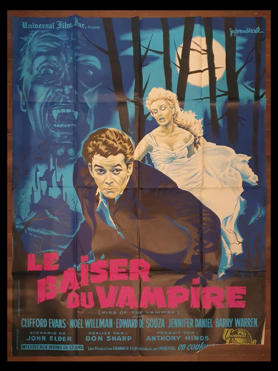 Poster For The British Film “the Kiss Of The Vampire” By Don Sharp – Illust: Guy Gérard Noël