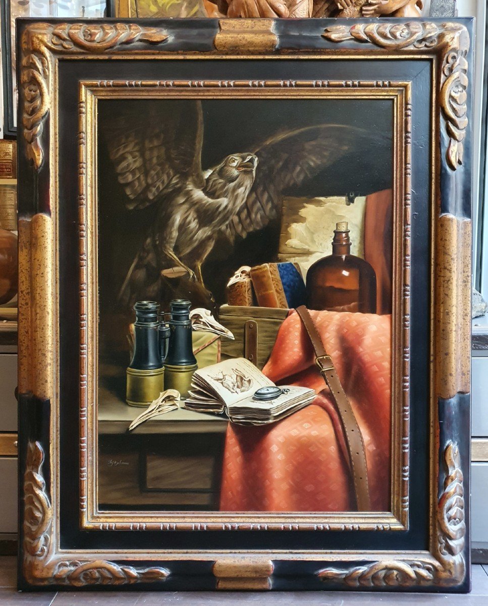 Cabinet Of Curiosities : Oil On Panel By Stefaan H.j. Eyckmans.