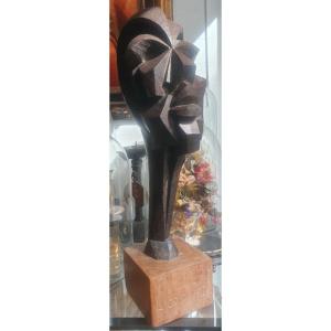 African Bust Sculpture By Amos Okosun Odion