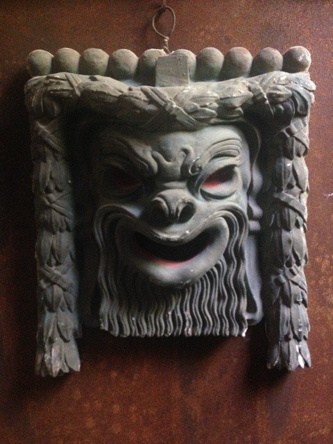 Grand masque décoratif style liberty provenant d'un cinéma de Rimini - Italie --photo-3
