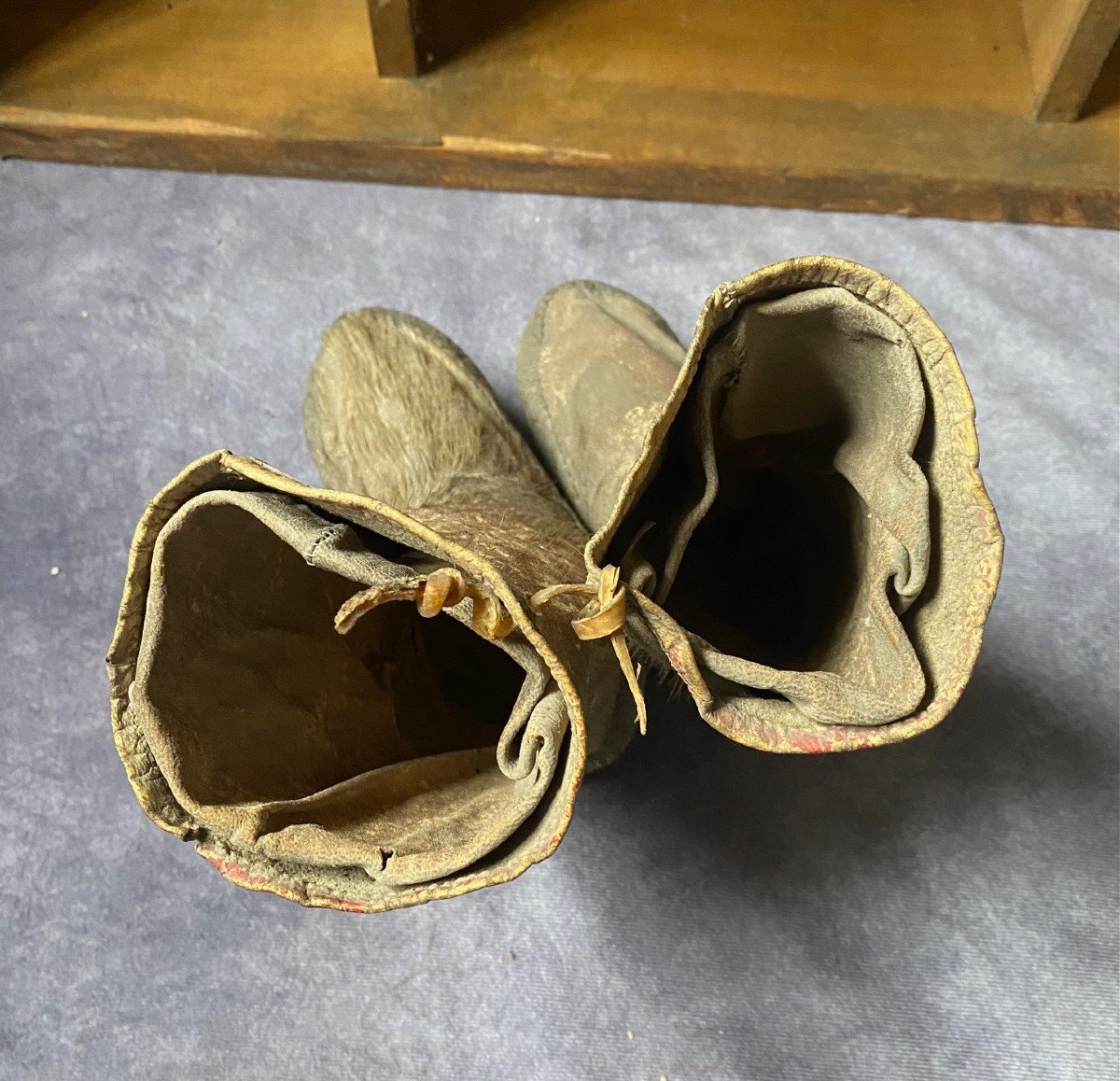 A Rare Pair Of Inuit Sealskin Boots. -photo-2