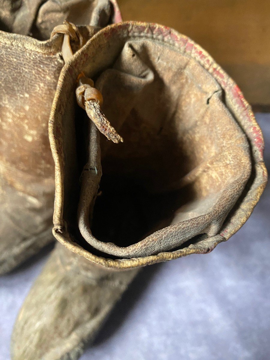 A Rare Pair Of Inuit Sealskin Boots. -photo-1