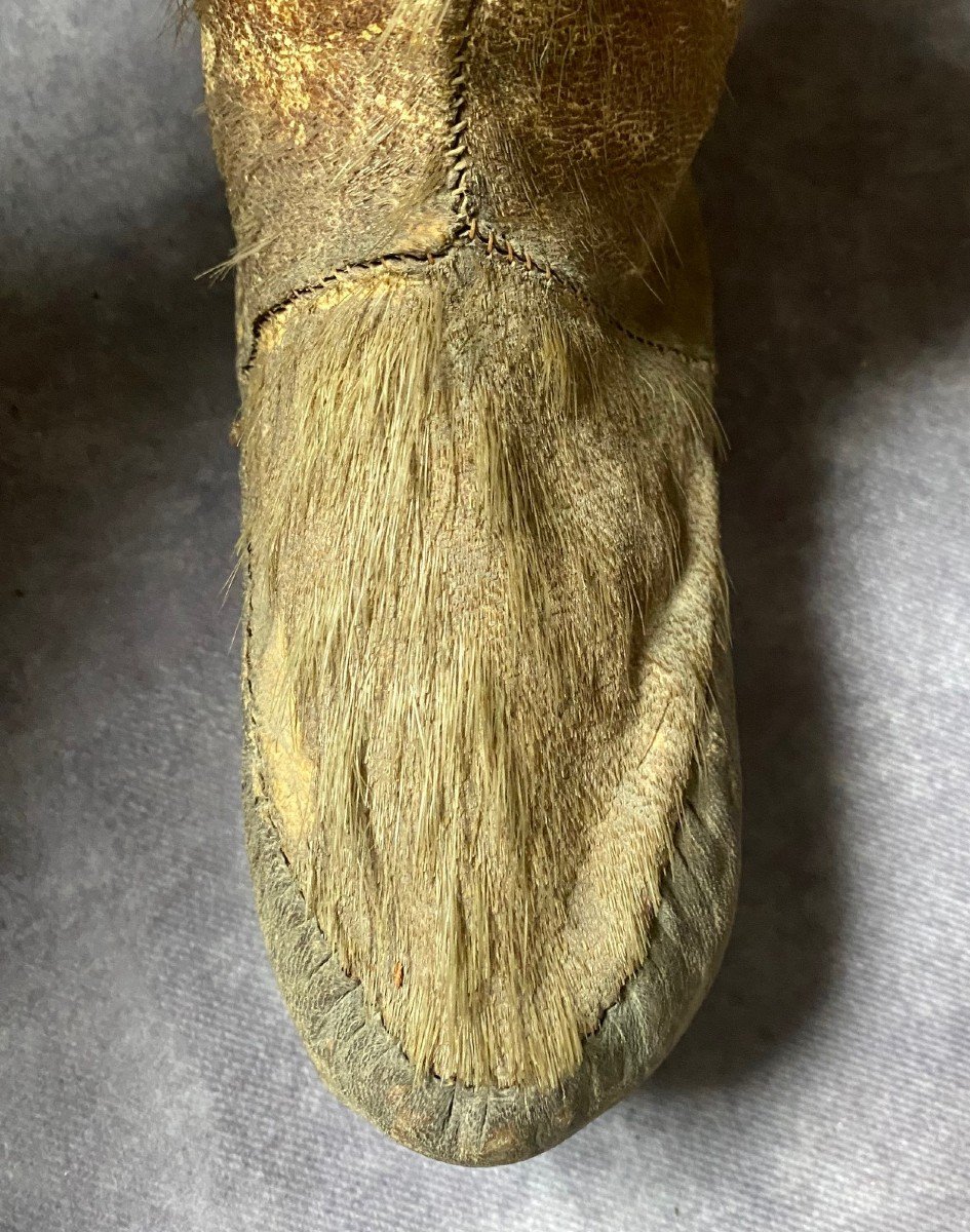 A Rare Pair Of Inuit Sealskin Boots. -photo-4