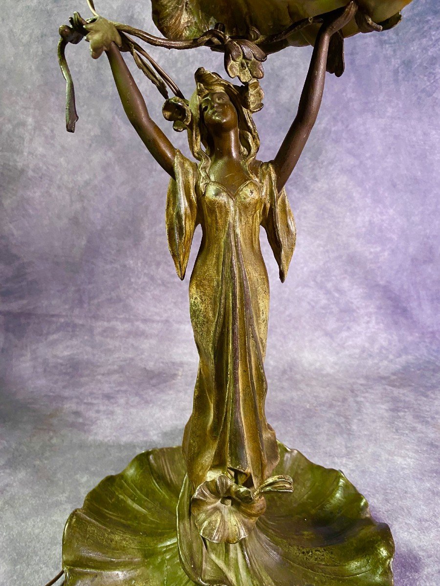 Magnifique Lampe Venus A Coquille De Style Art Nouveau Liberty-photo-1