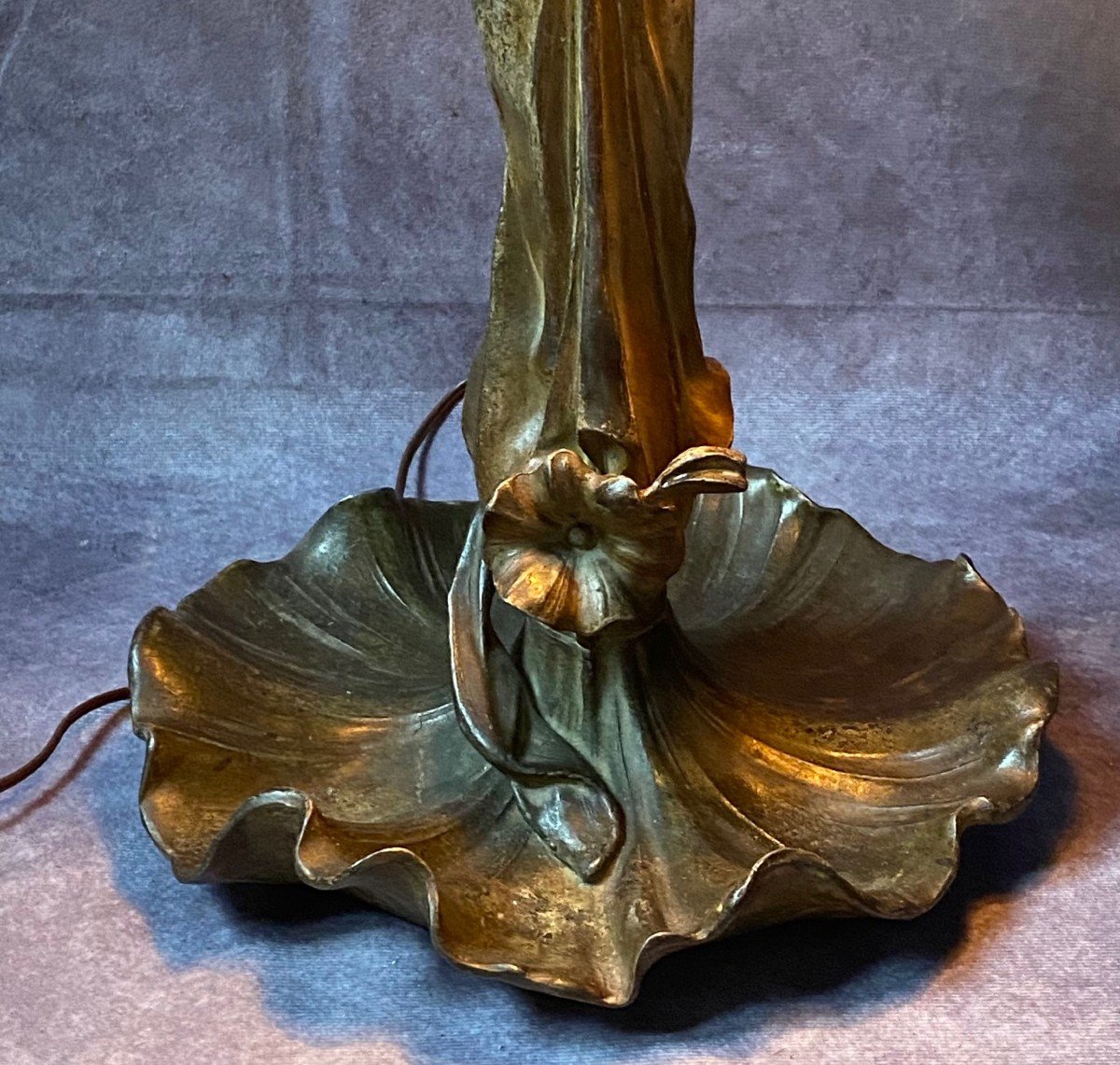 Magnifique Lampe Venus A Coquille De Style Art Nouveau Liberty-photo-4
