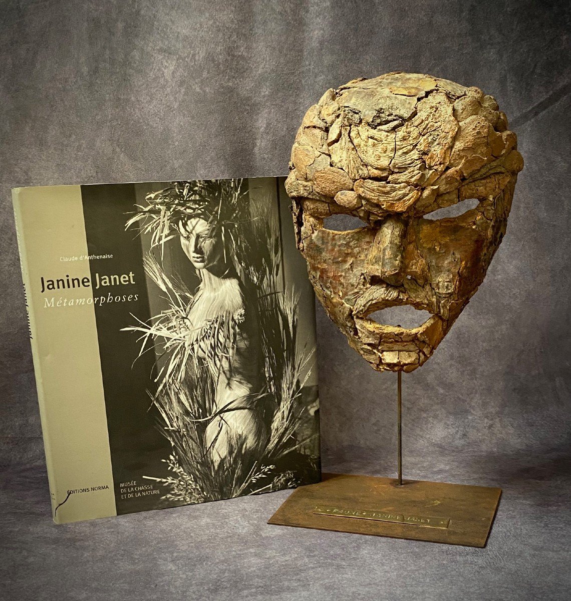 Masque De Faune - Oeuvre Rare De Janine Janet - Années 1950-photo-3