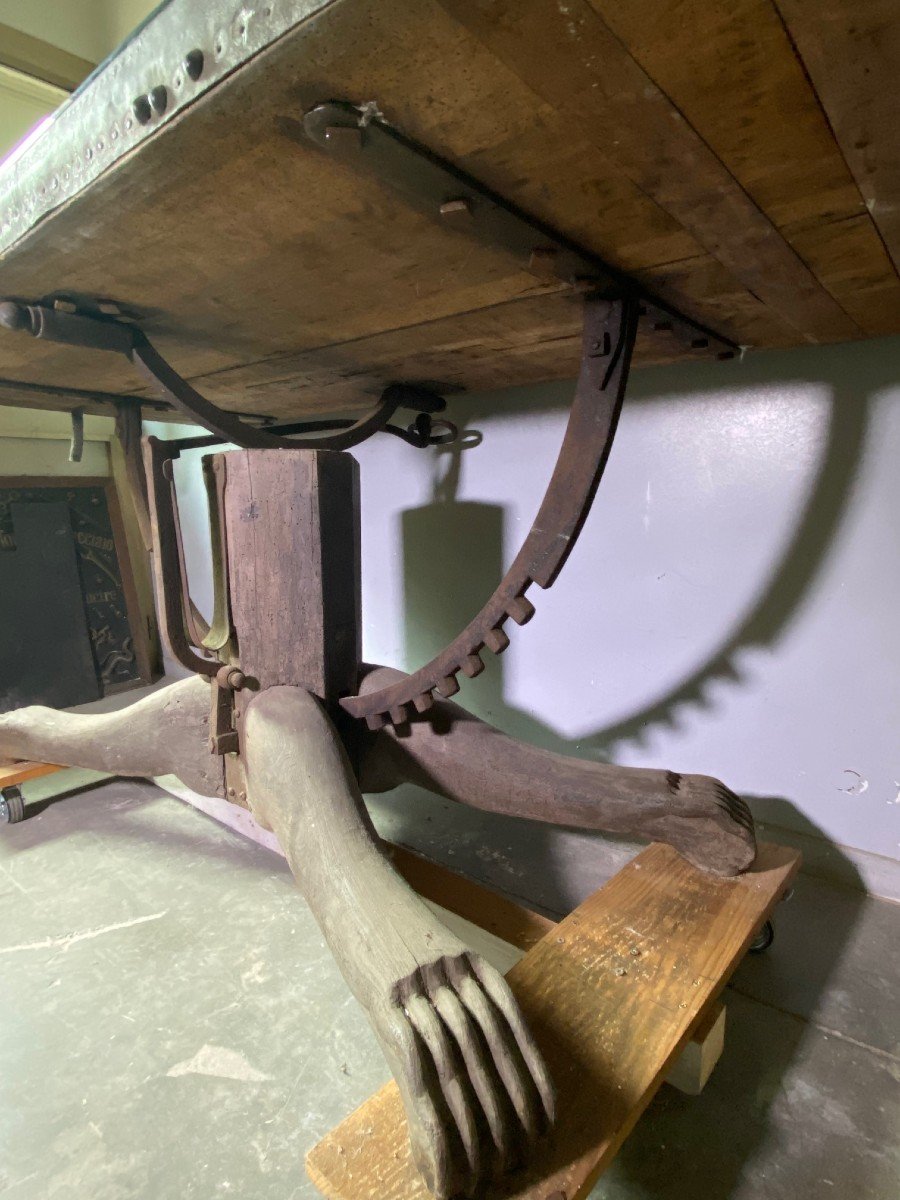 Exceptional Late 18th Century Anatomist's Table With Forged Skull-photo-3
