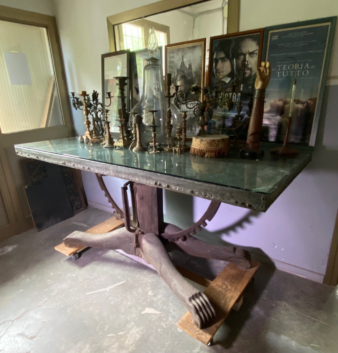 Exceptional Late 18th Century Anatomist's Table With Forged Skull-photo-8