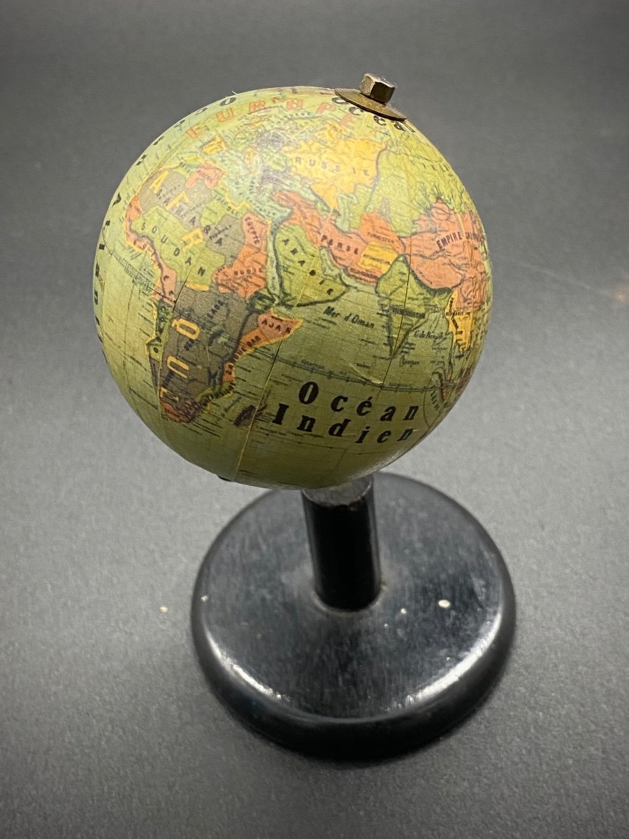 Small Terrestrial Globe Signed Grevin - Diameter 7 Cm-photo-1
