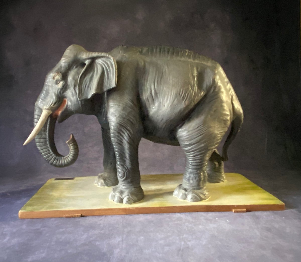 Rare Modèle éducatif En Papier Mâché d'Un éléphant - Italie Début Des Années 1900-photo-4