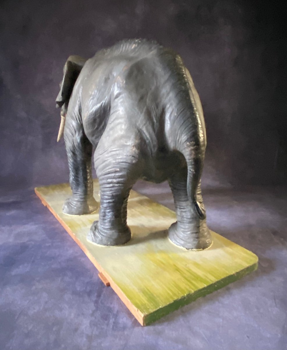 Rare Modèle éducatif En Papier Mâché d'Un éléphant - Italie Début Des Années 1900-photo-4