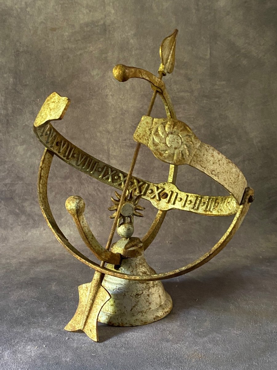 Antique French Garden Sundial - All In Cast Iron.
