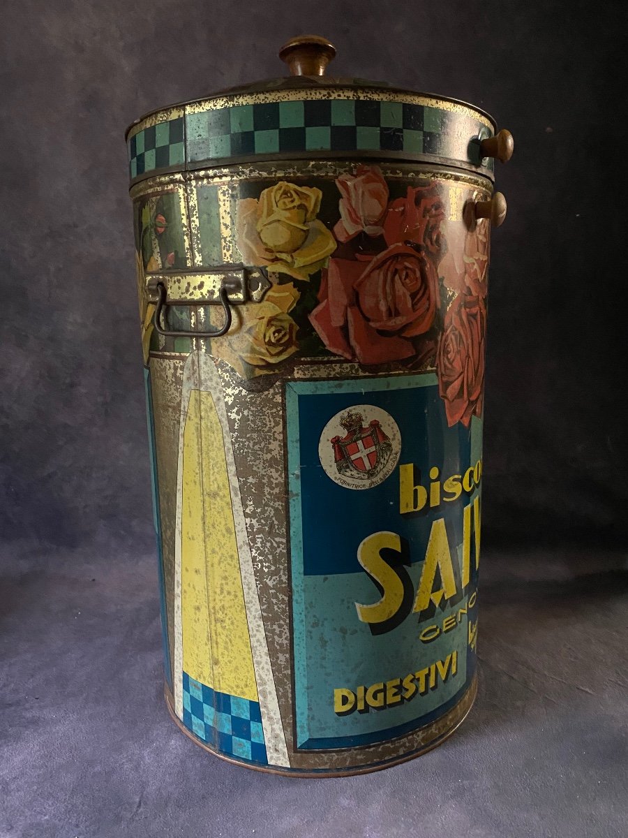 Large Tin Box From The Famous "saiwa" Company - Italy 1910-photo-3