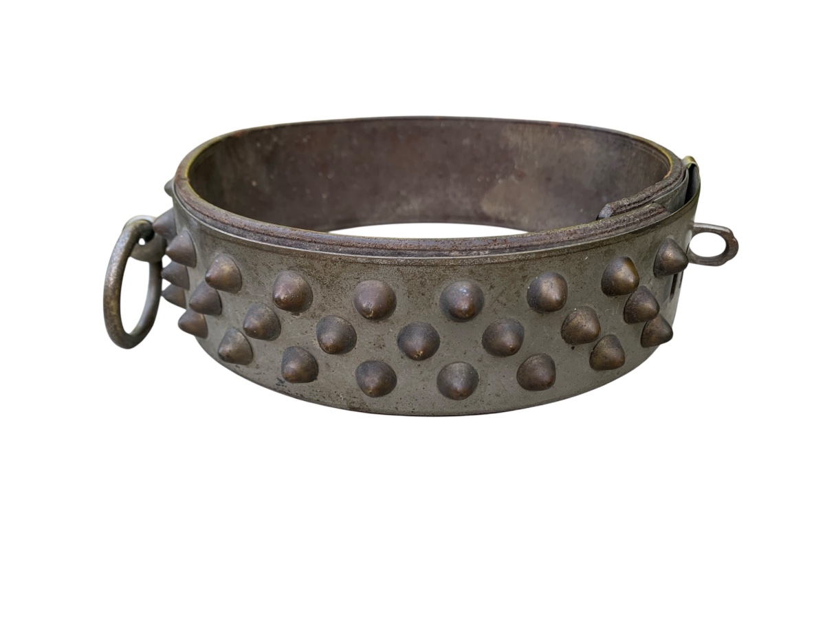 Antique Twisted Collar For A Large Dog With A Prestigious Historical Signature -photo-3
