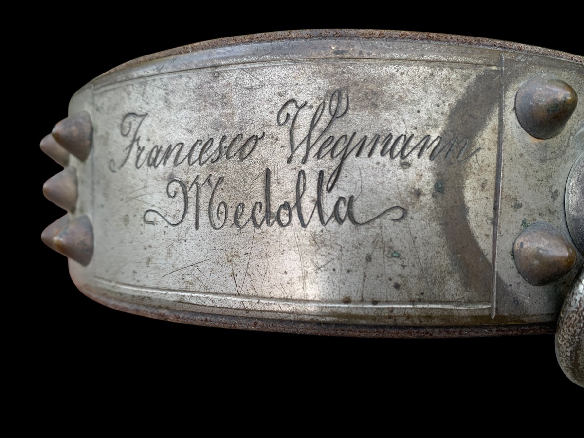 Antique Twisted Collar For A Large Dog With A Prestigious Historical Signature -photo-2