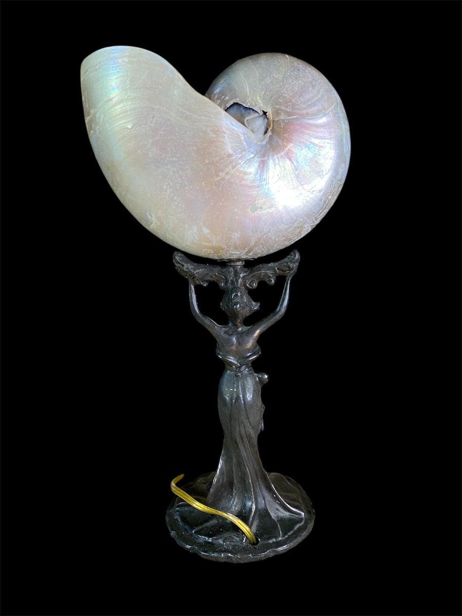 Art Nouveau Table Lamp With A Nautilus Shell -photo-2