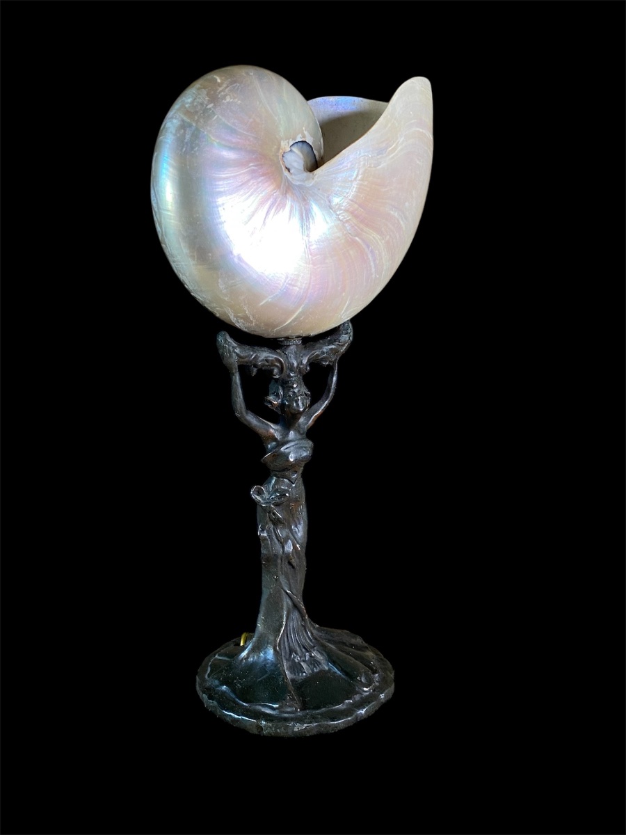 Art Nouveau Table Lamp With A Nautilus Shell -photo-3