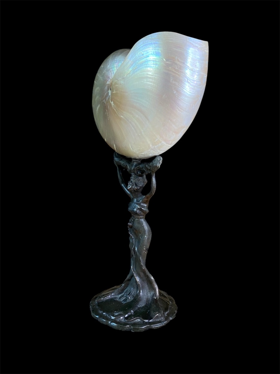 Art Nouveau Table Lamp With A Nautilus Shell -photo-4