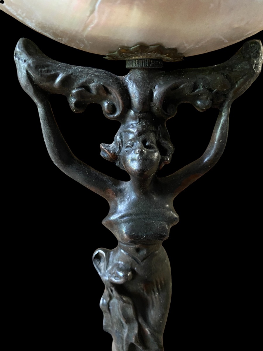 Art Nouveau Table Lamp With A Nautilus Shell -photo-8
