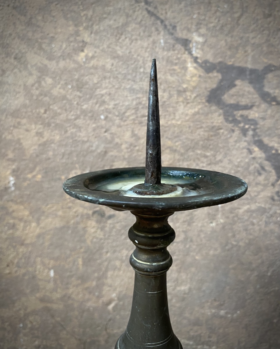 Pair Of Large Baroque Brass Candelabra - Central Italy, 17th Century-photo-5