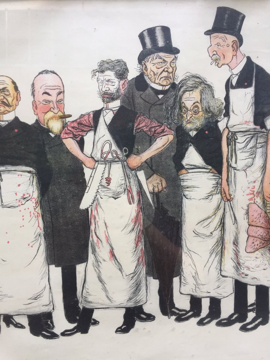 Allegorical Print Of The Surgical Profession Signed A. Barrere-photo-3