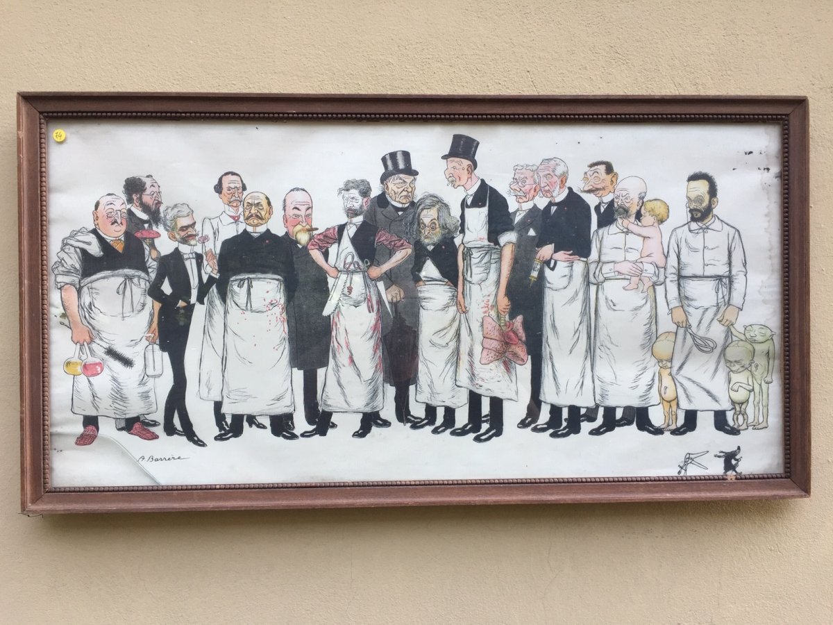 Allegorical Print Of The Surgical Profession Signed A. Barrere