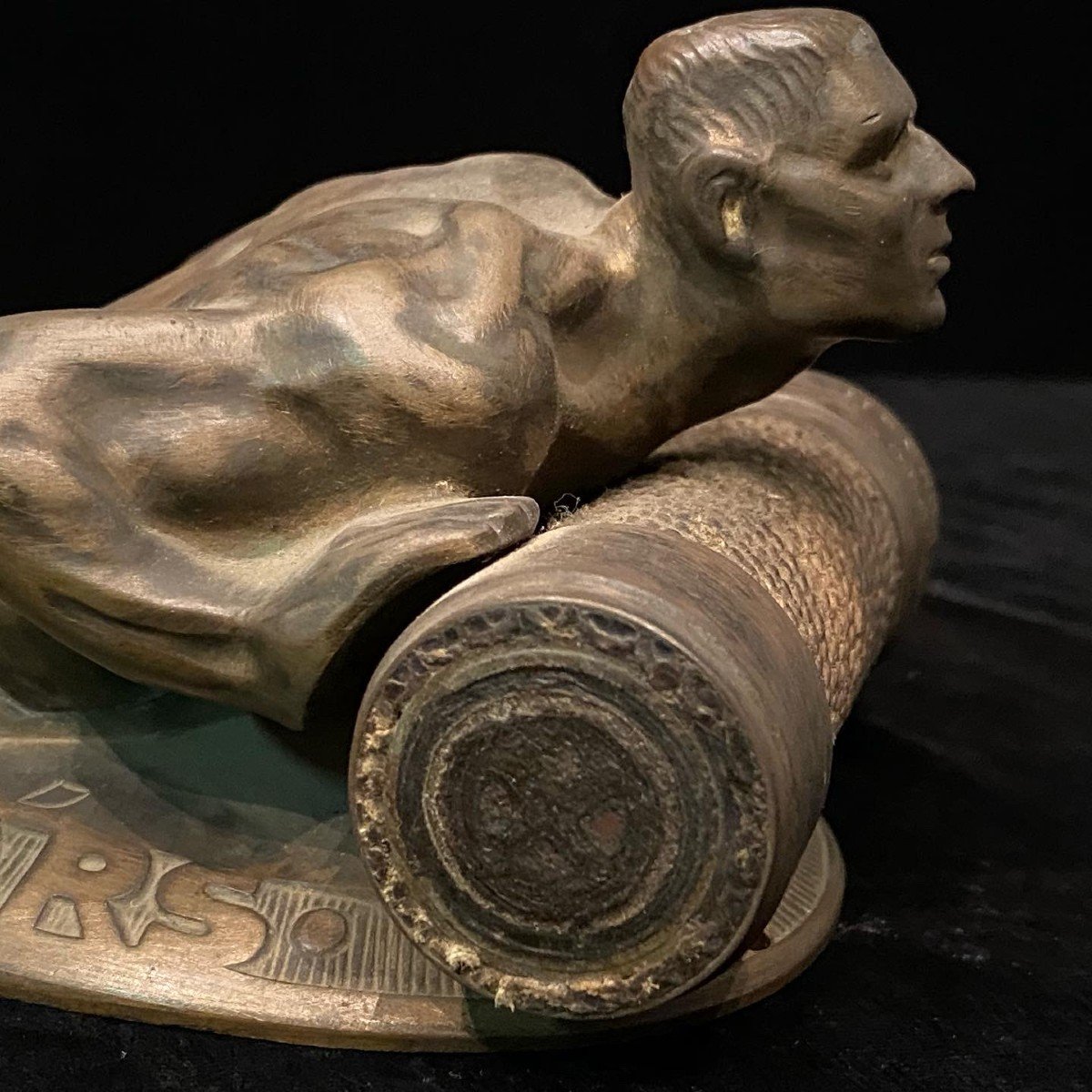 sculpture moderniste en bronze de Mihaly Biro avec échantillon de câble électrique -1930-photo-3