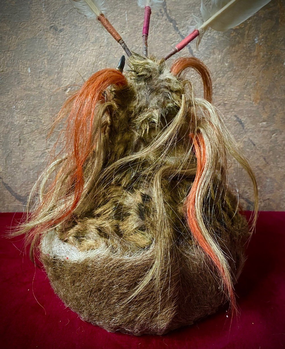   Rare Chapeau De Ceremonie Dajak -borneo-photo-3