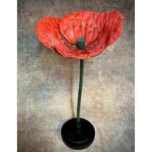  Ancient Botanical Model Of Poppy Flower In Paper Mache