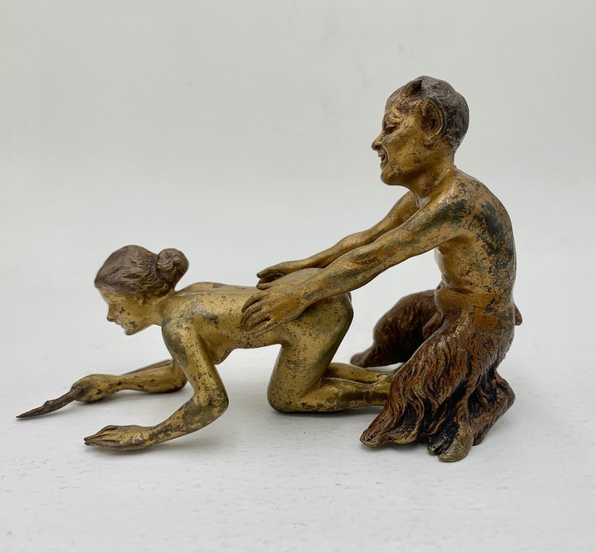 Maison Bergmann - Bronze “erotic” Subjects Satyr And Bacchante-photo-1