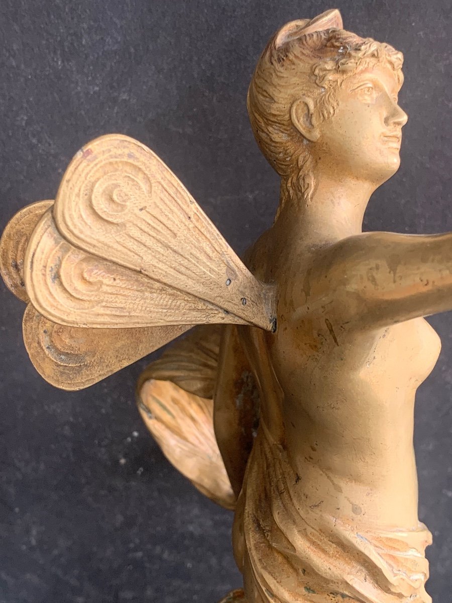 Franz Rosse - Sculpture En Bronze Psyché Au Papillon -photo-1