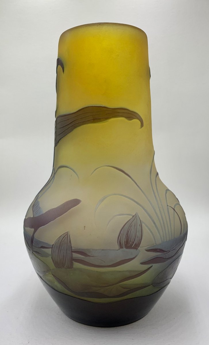 Gallé, Vase With Sagittarians And Water Lilies-photo-4