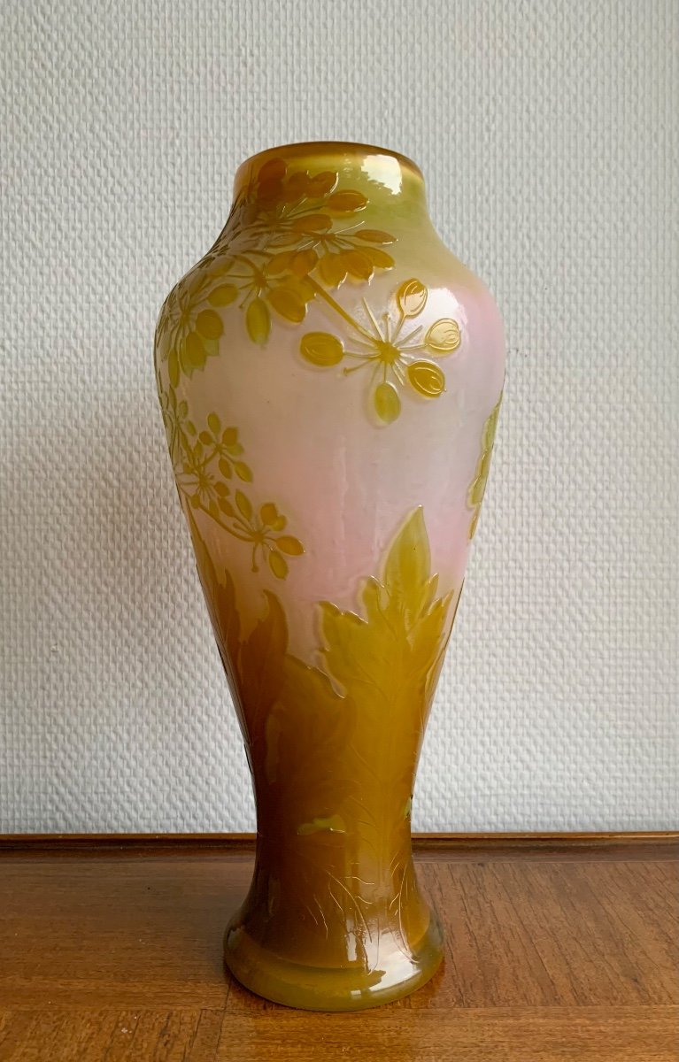 Gallé, Vase Decorated With Fire-polished Umbellifera.-photo-3
