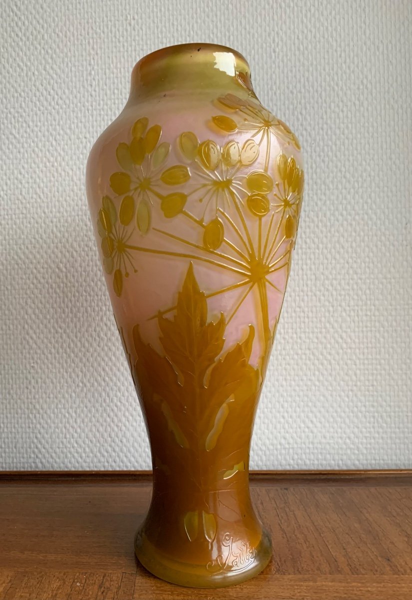 Gallé, Vase Decorated With Fire-polished Umbellifera.-photo-4