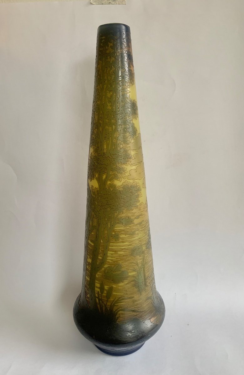 De Vez, Vase à Décor De Paysage Lacustre -photo-2