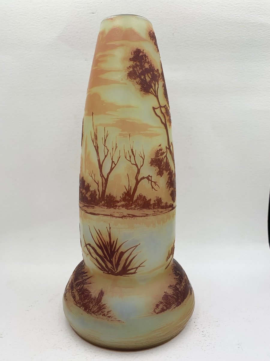 De Vez, vase à décor d’un paysage lacustre-photo-3