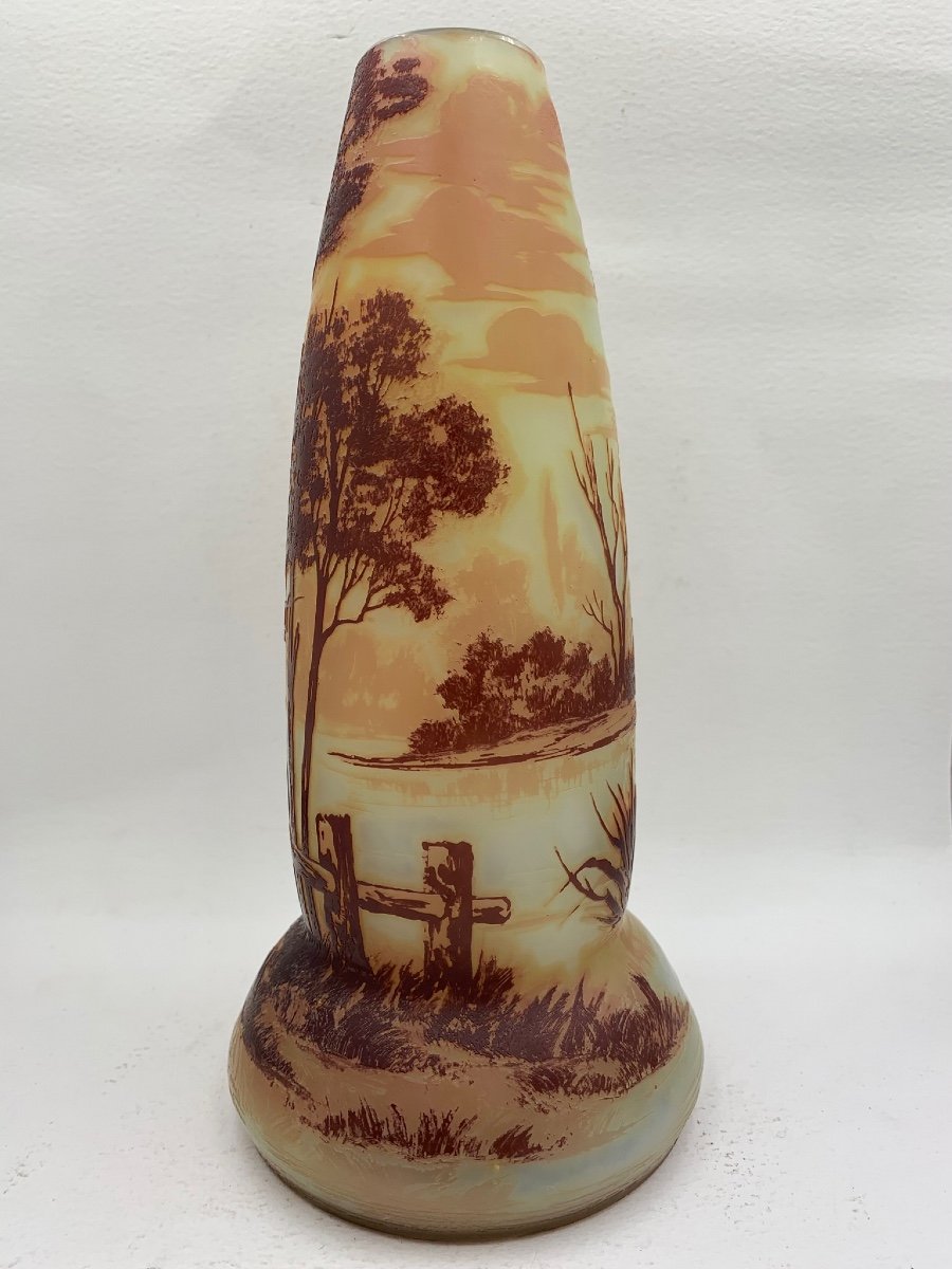 De Vez, vase à décor d’un paysage lacustre-photo-4