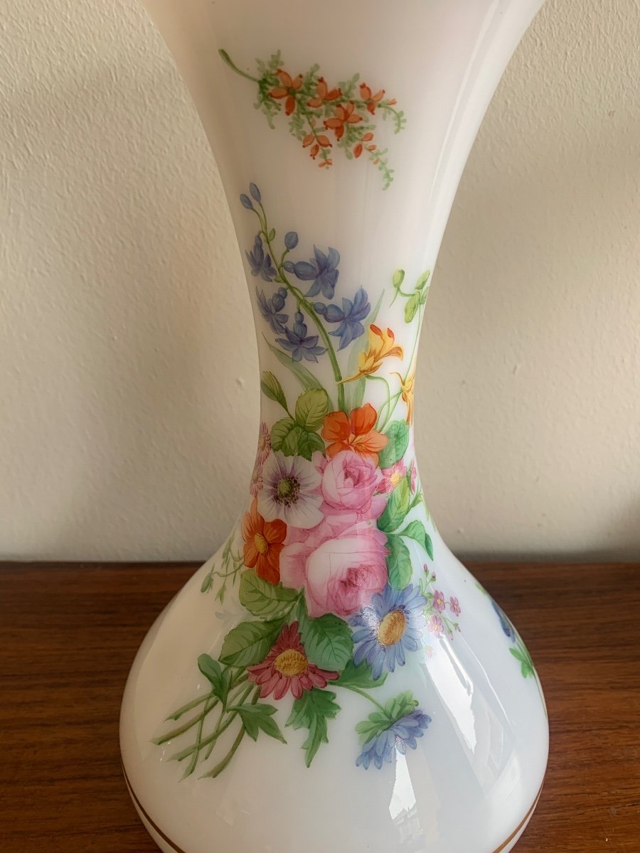 Pair Of Baccarat Opaline Vases-photo-4