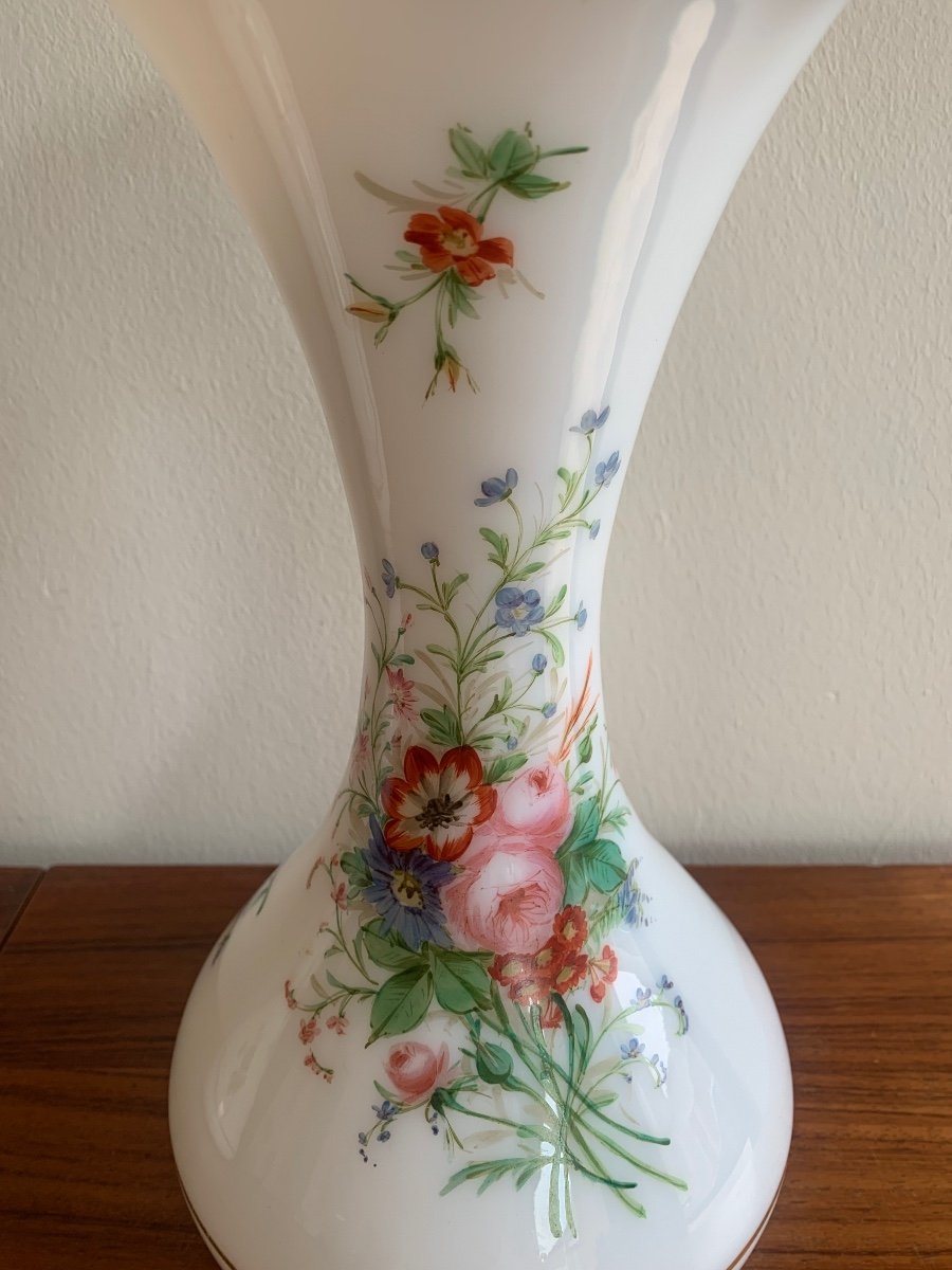 Pair Of Baccarat Opaline Vases-photo-5