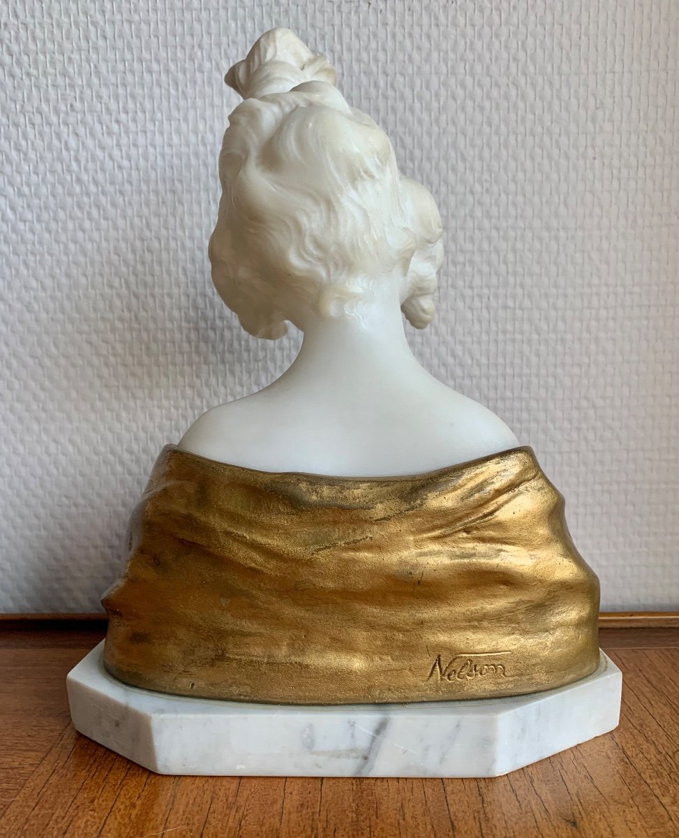 Nelson Pour Van Den Kerckhoven Buste De Jeune Femme. -photo-3