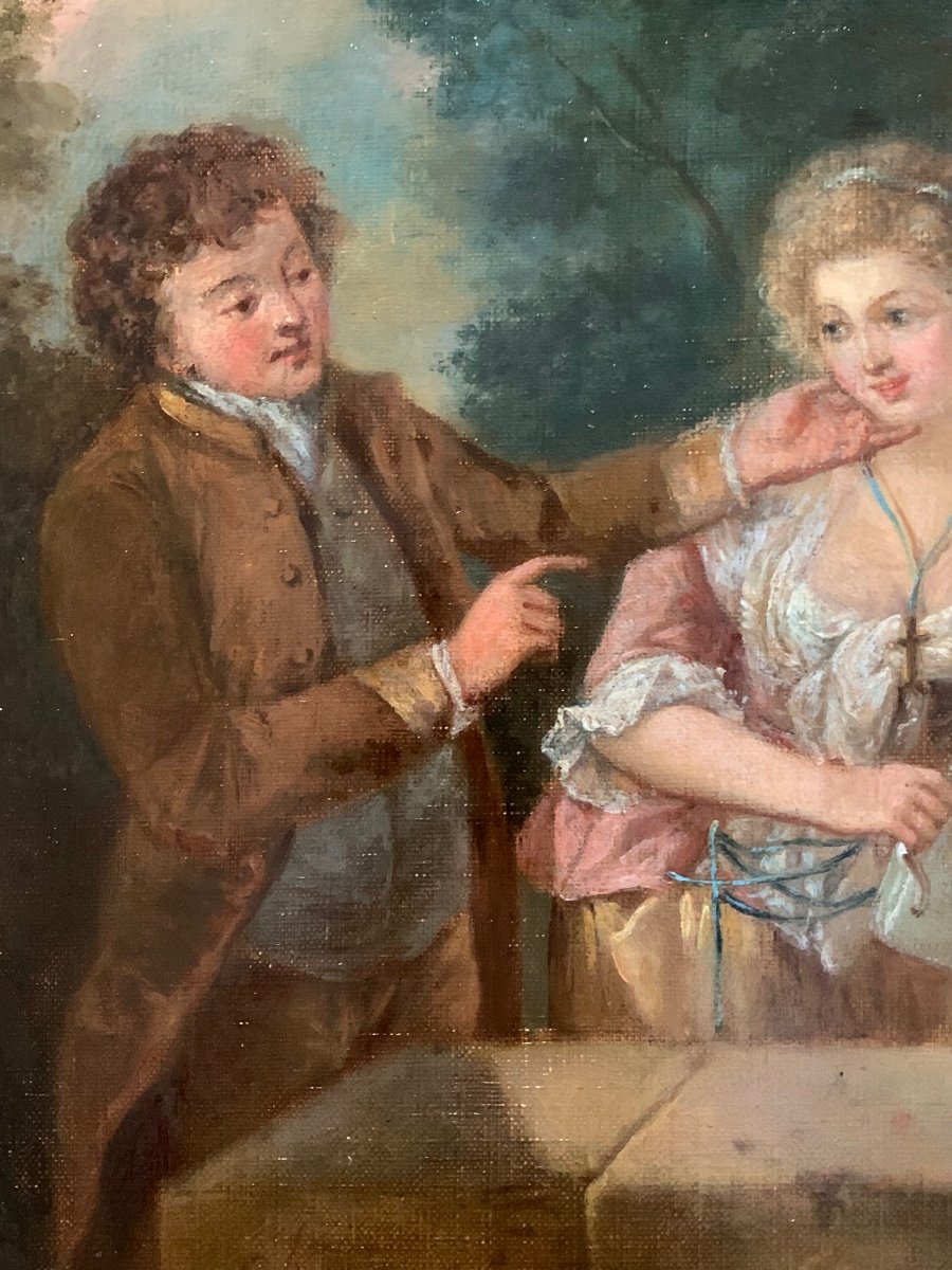 Henri Chevaux (attribuée) Les Amoureux Dans Le Jardin. -photo-2