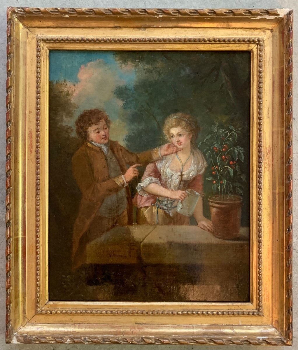 Henri Chevaux (attribuée) Les Amoureux Dans Le Jardin. 